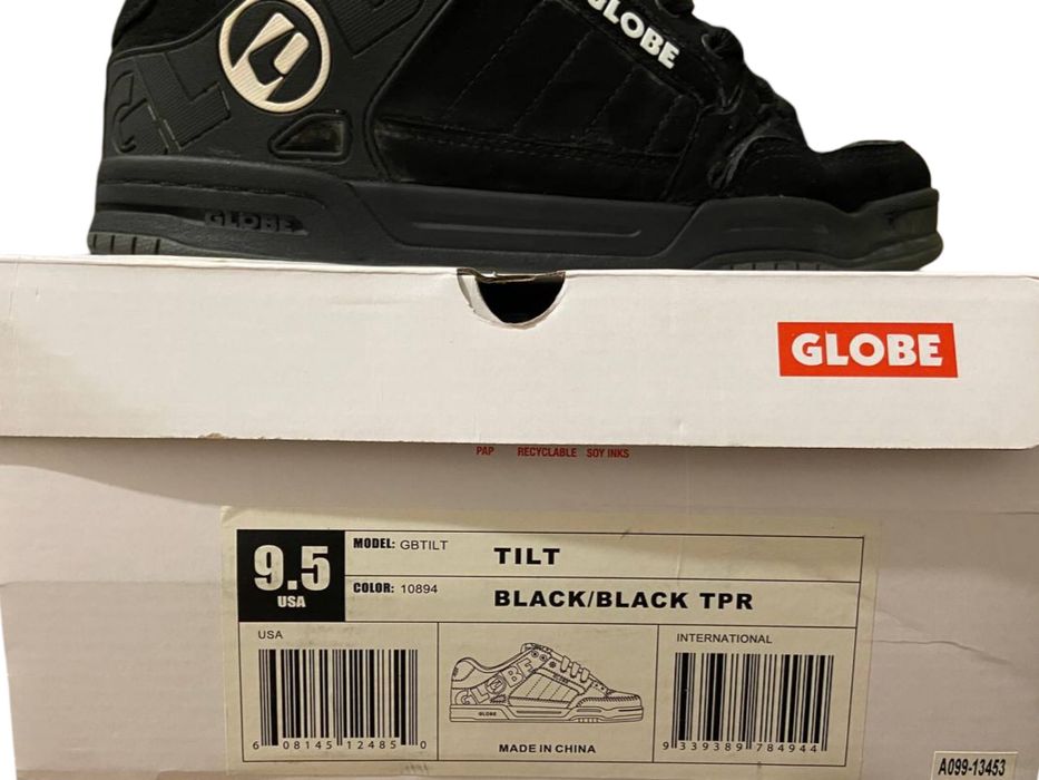 Кроссовки дутыши Globe Tilt Black / Black TPR скейтерские кеды