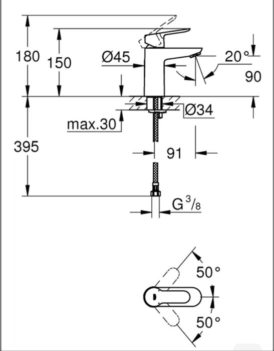 GROHE BauEdge Набір змішувачив для ванни 3в1