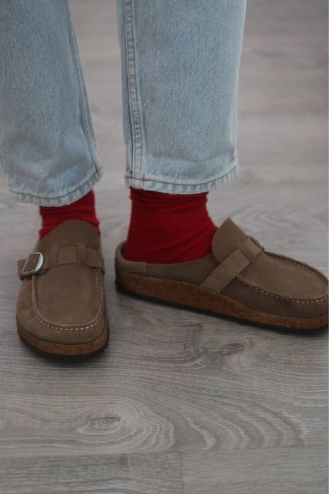 Замшеві шльопанці birkenstock buckley сабо