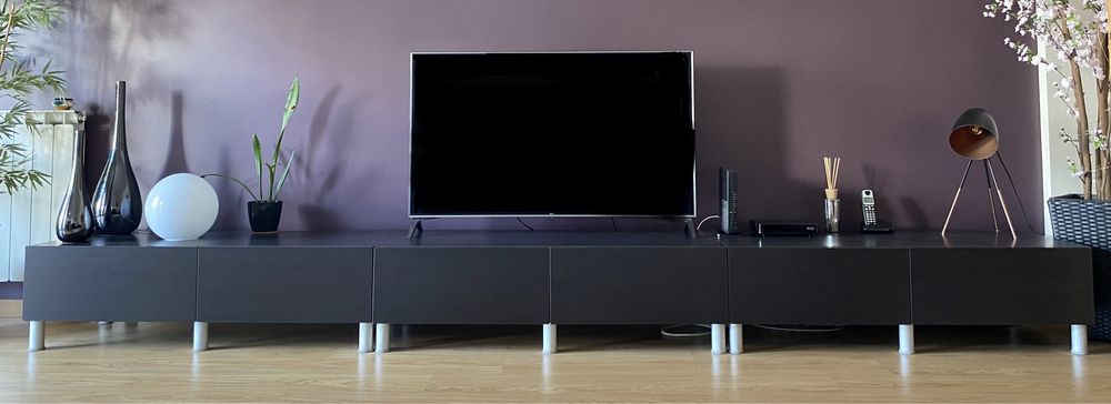 Conjunto de Móveis de Sala Pretos/ Wegue Ikea