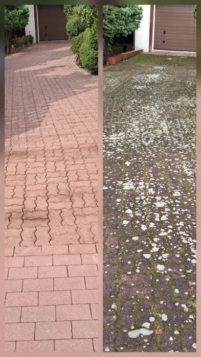 Mycie kostki brukowej, elewacji, dachów