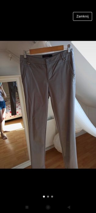 Beżowe eleganckie spodnie cygaretki