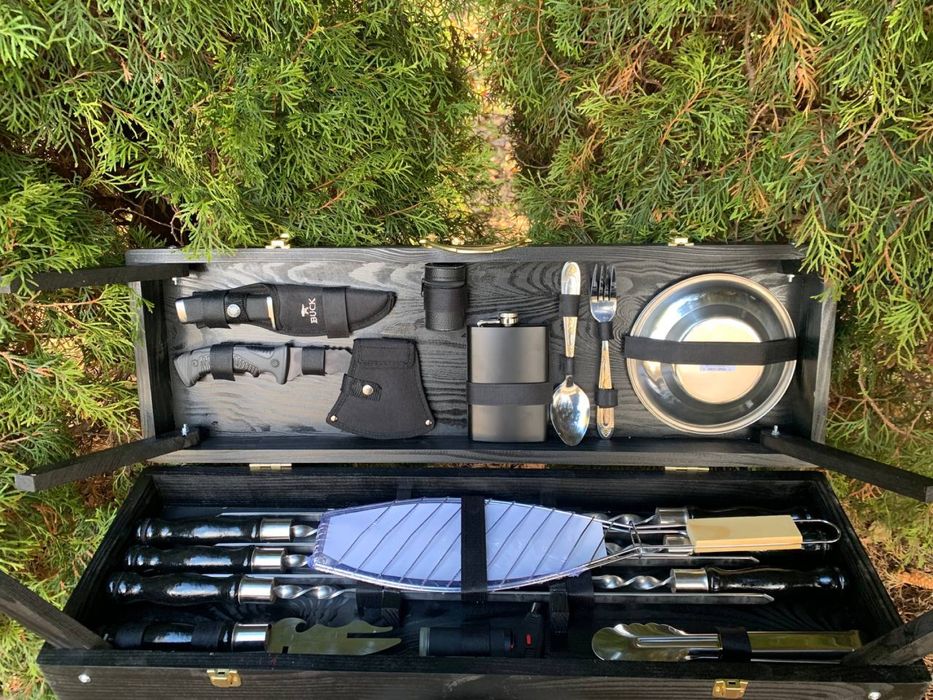 Подарунковий набір шампурів кейсі столикі начальнику чоловіку