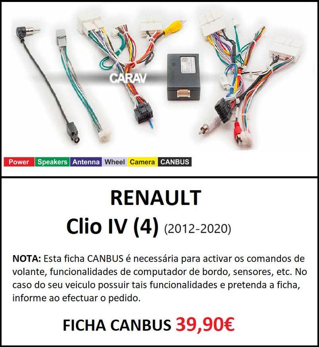 (NOVO) Rádio 2DIN • Renault Clio (4) IV (2012 a 2020) • Android 4+64GB