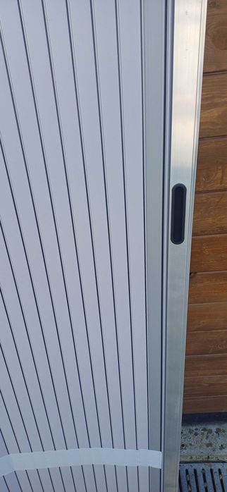 Drzwi tamburowe, srebrne/czarne przesuwne, przyczepa, kamper, van