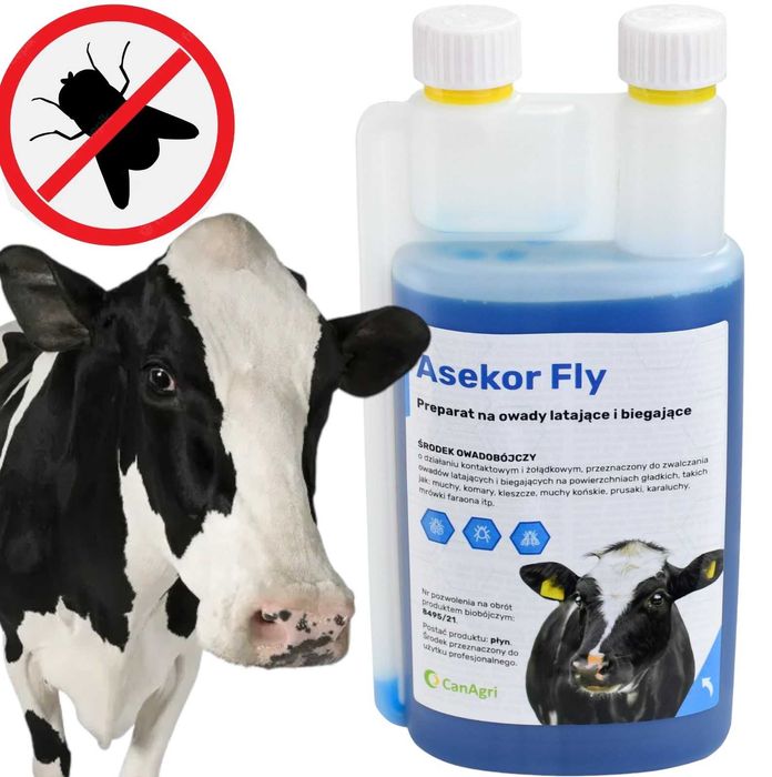 Płyn preparat owadobójczy ASEKOR FLY 1000ML NIEBIESKI