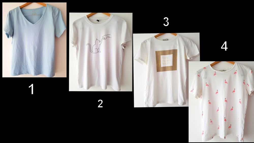 Koszulki z krótkim rękawem 4 sztuki/wszystkie 40 zł/OKAZJA/