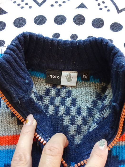 Sweter ciepły 30% wełna 92/98 MOLO