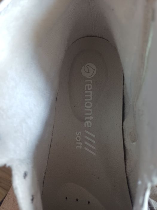 Remonte sneakersy damskie skórzane 40 / 39,5 – białe – 25,5 cm – High Top - jak nowe