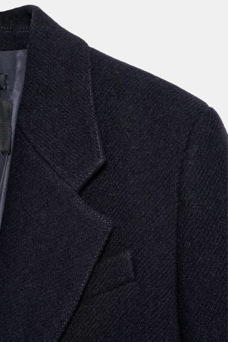 Темно-синій вовняний піджак жакет zara / темно-синий пиджак жакет из шерсти шерстяной xs s zara