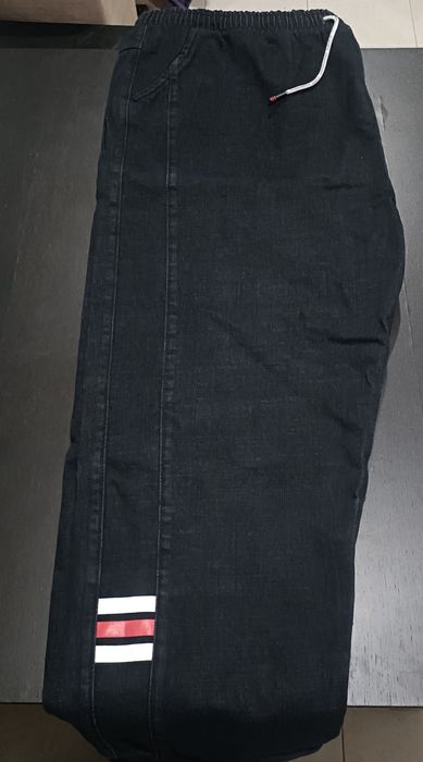 Calças de ganga largas pretas 6XL