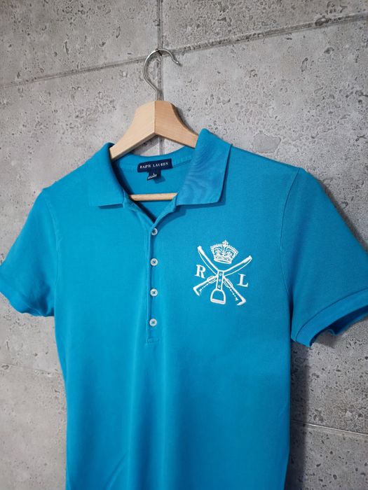 Koszulka polo damska Ralph Lauren niebieska bawelniana