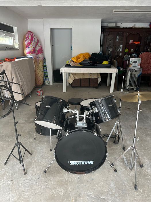 Bateria Musical Maxtone + estante de partituras musicais