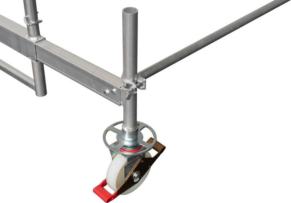 Rusztowanie jezdne KRAUSE STABILO 1000 - 2,0 x 0,75 wysokośc robocza 6,30 m lekkie aluminiowe, rusztowanie przejezdne, okazja, tanio