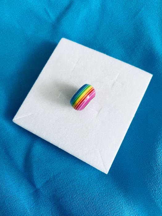 nowy metalowy charms beads przekładka na bransoletkę tęcza