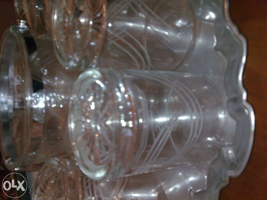 Jogo Wisky ou brandy,balde e copos lapidados(novo).