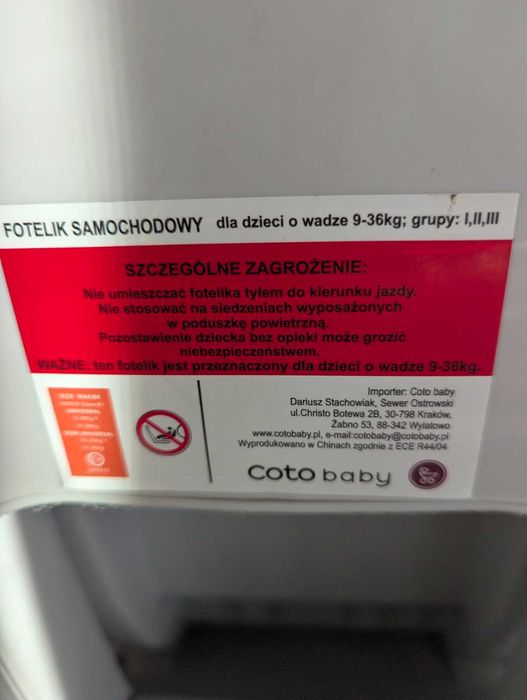 Автокрісло Coto baby como 9-36 кг isofix