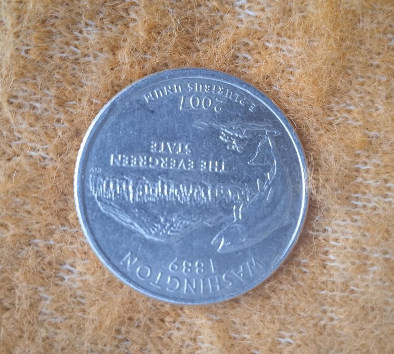 Монета Liberty  Quarter  Dollar 2007р. перевертиш