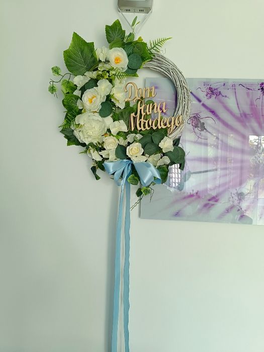 Wianek ślubny na drzwi/bramę Handmade