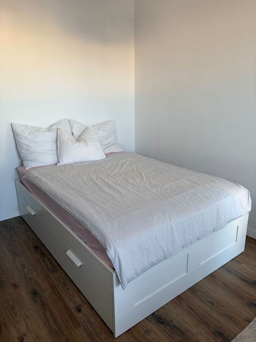 Łóżko IKEA BRIMNES 140x200 z materacem HOVAG