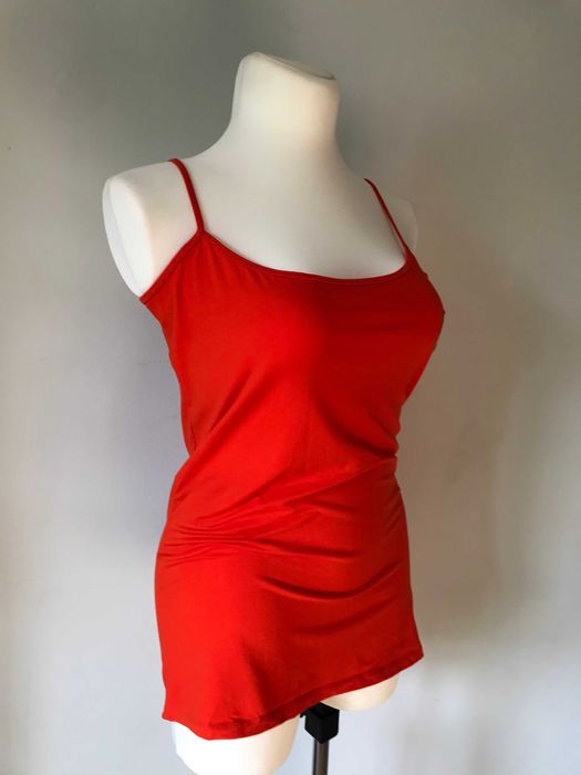 Intensywnie pomarańczowa bluzka regulowane ramiączka r.46 plus size