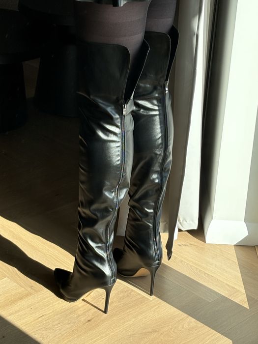 Kozaki za kolano 11cm Trans zapinane od tył rozmiar 44 29cm