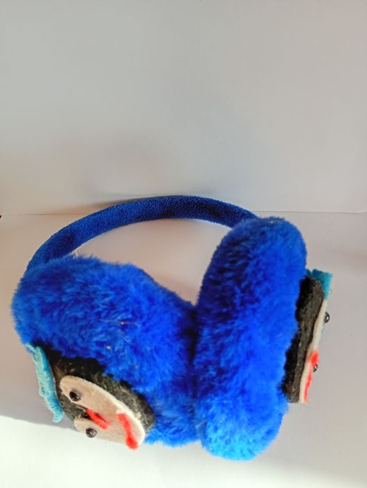 Nauszniki dziecięce pluszowe niebieskie – ciepłe zimowe (B41)