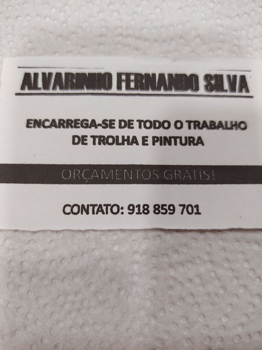 Faço serviços de construção civil,  contacto telefónico na foto