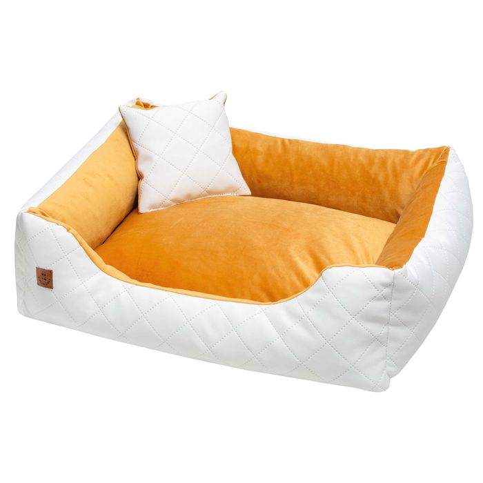 Legowisko Kanapa Dla Psa i Kota Apollo z Białą Eco-Skórą 80/70