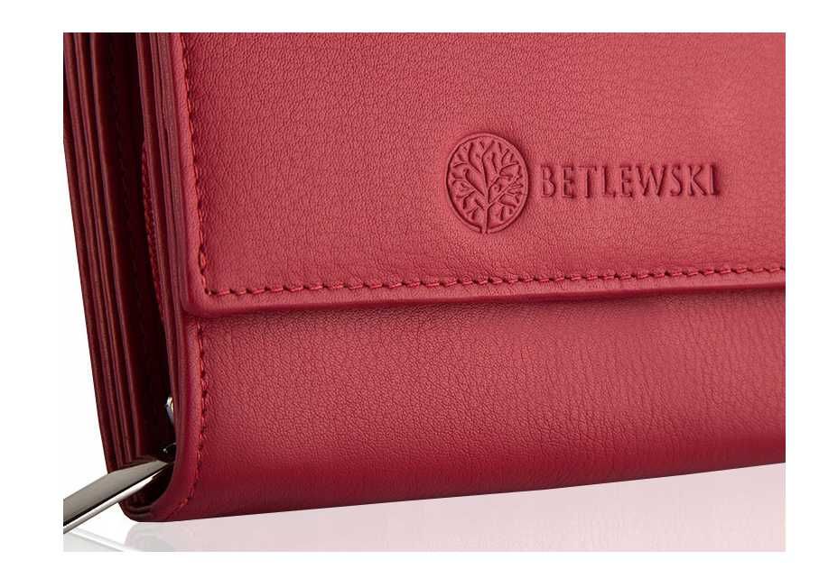 Betlewski portfel skóra naturalna czerwony BPD-SS-11 - kobieta ttst91