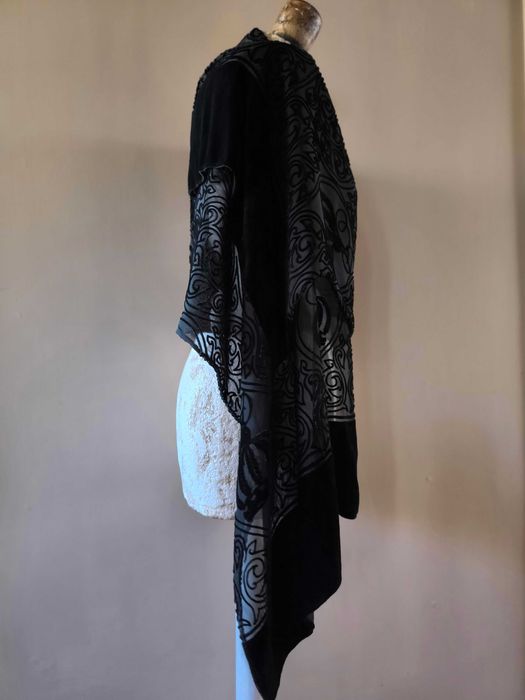 Chusta, szal , apaszka elegancka czarna z aksamitu, miękka, delikatna