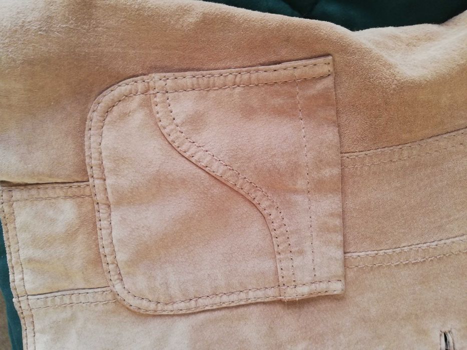 Kurtka damska skóra zamsz naturalny beż 38