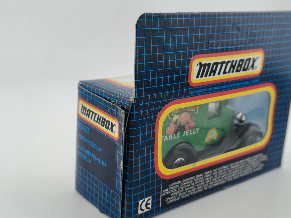 Mb38 Matchbox Ford Model A "Rowntrees" Blue Grid Box