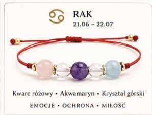 Bransoletka z kamieni naturalnych zodiakalna rak