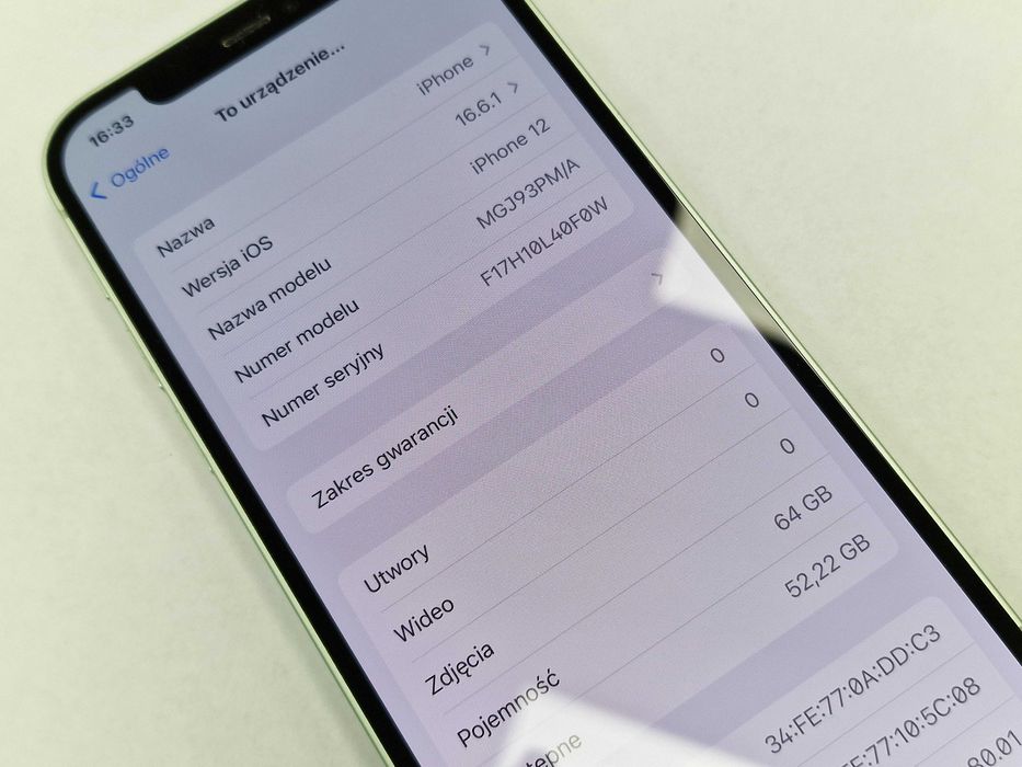 iPhone 12 64GB/ Green/ 88%/ Grade B+/ Gwarancja + ładowarka