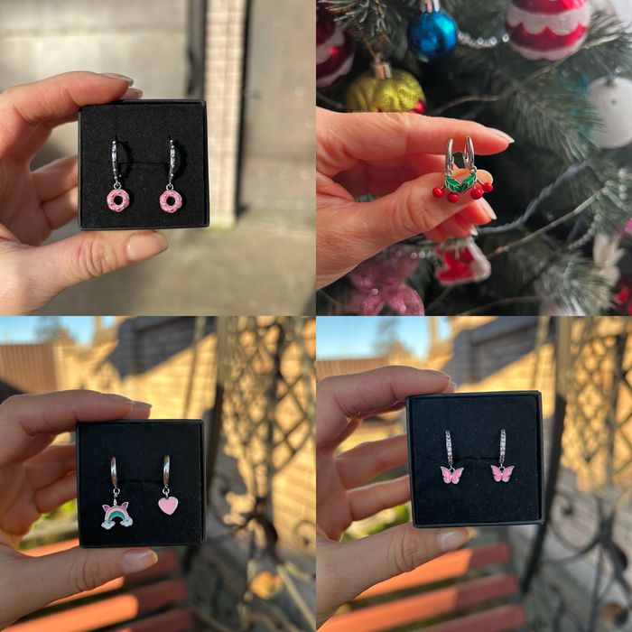 Срібні дитячі сережки s925 , різні моделі