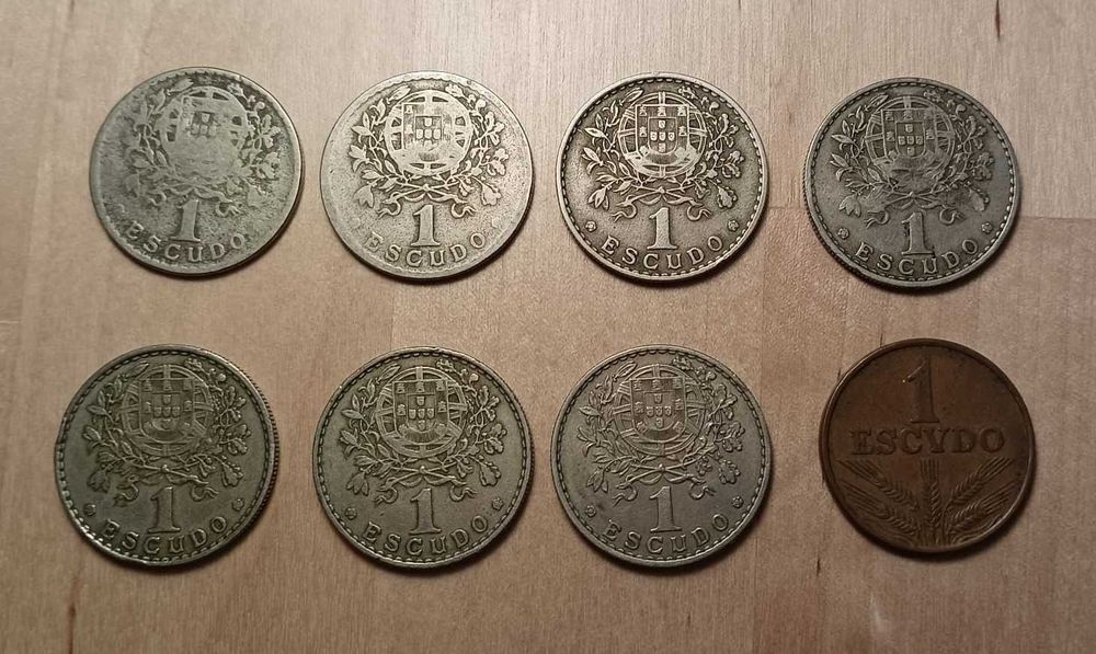 Moedas de 1 Escudo da Republica Portuguesa