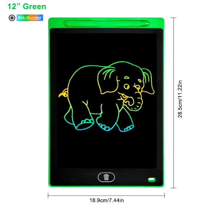 Планшет для малювання LCD Writing Tablet 12 дюймів, різнокольоровий