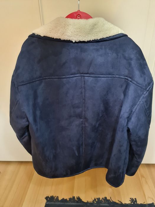 Casaco Zara Suede Handfeel XL azul escuro para homem