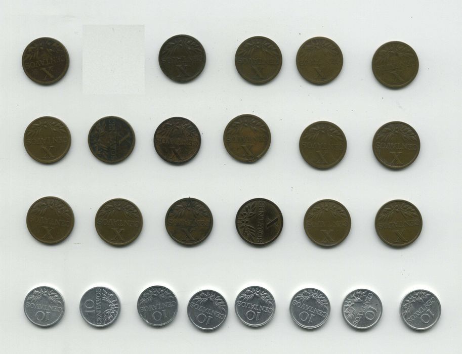Coleção de 29 moedas de 10 Centavos