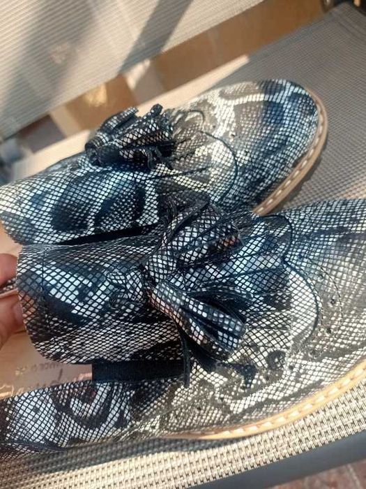 Półbuty mokasyny Oxfordki wężowe zapato rozmiar 36