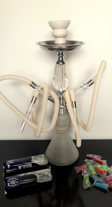 Shisha 45cm. 2 mang.ueiras (+ 20 carvão + boquilhas • PACK TOP•)