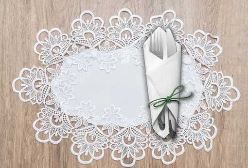 SERWETA SERWETKA Z GIPIURĄ 6 x 30x45 cm  białe lub ecru 30x45cm zestaw