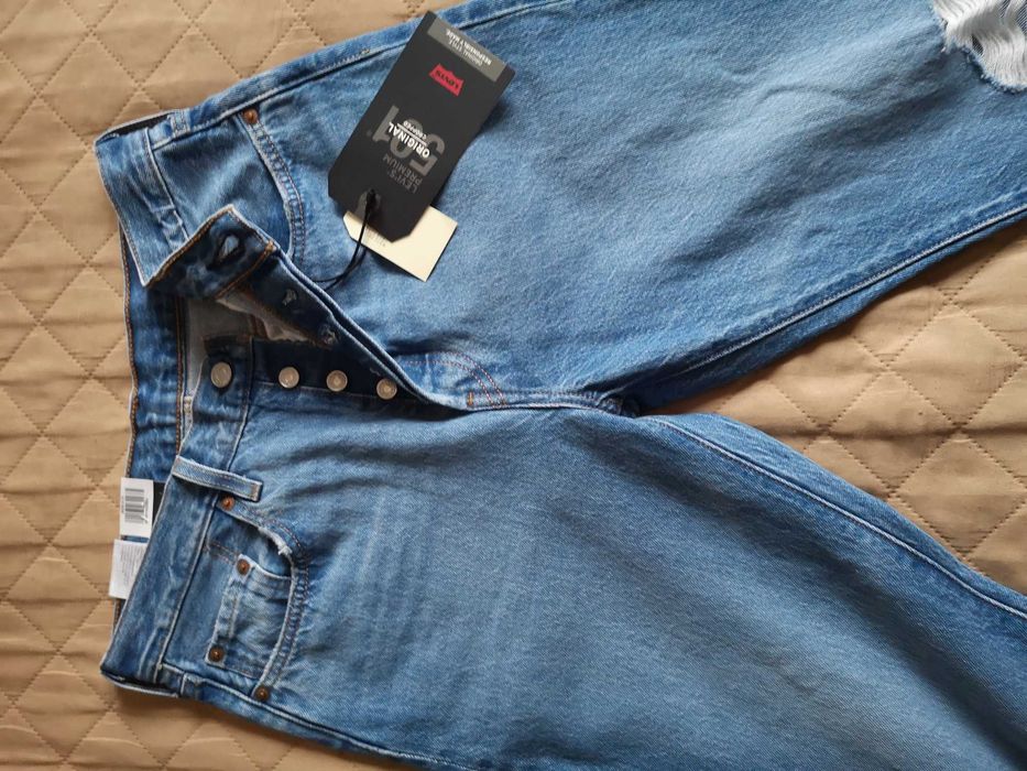 Spodnie jeansy Levi's 501 W28 L28 niebieskie denim nowe oryginalne
