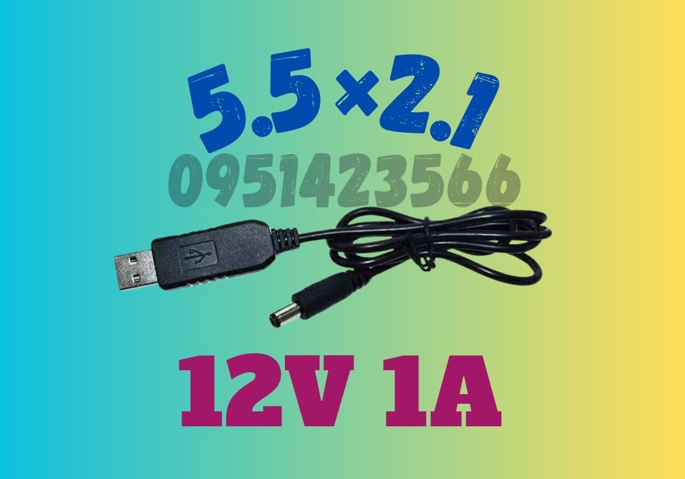 USB to DC 12V кабель з тригером 5V→12V (5.5×2.1 мм) для роутера  пове