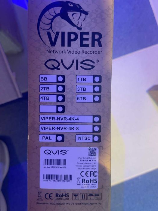 Sistema completo de videovigilância QVIS Viper – 6 câmaras + NVR PoE