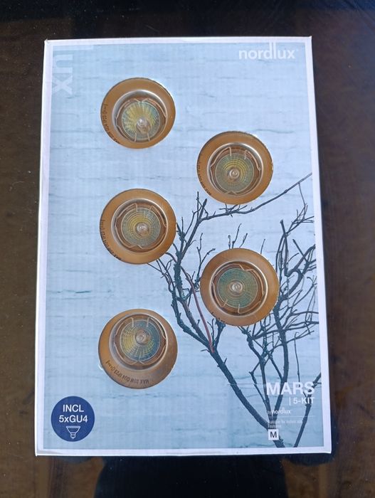 Zestaw 5 oczek LED Nordlux MARS – Srebrne, Kompletny zestaw z zasilaczem