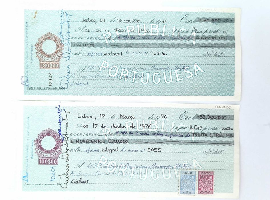 Cheques bancários da década de 1970, Portugal   Лот 128