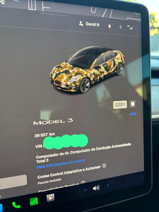 Tesla model 3 standard range plus RWD 2022/283cv/39537km