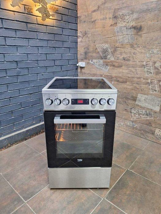 Електрична плита з доставкою Beko FSM57300GX нержавійка! Великий асортимент!
